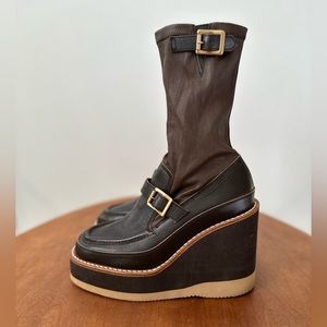 Sacai Loafer Wedge Platform Boots 39 / 8.5